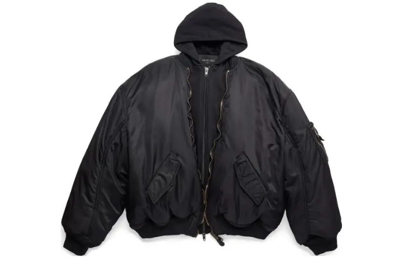 Balenciaga Jackets Unisex Black Hooded (Non-detachable) Moderate Other
