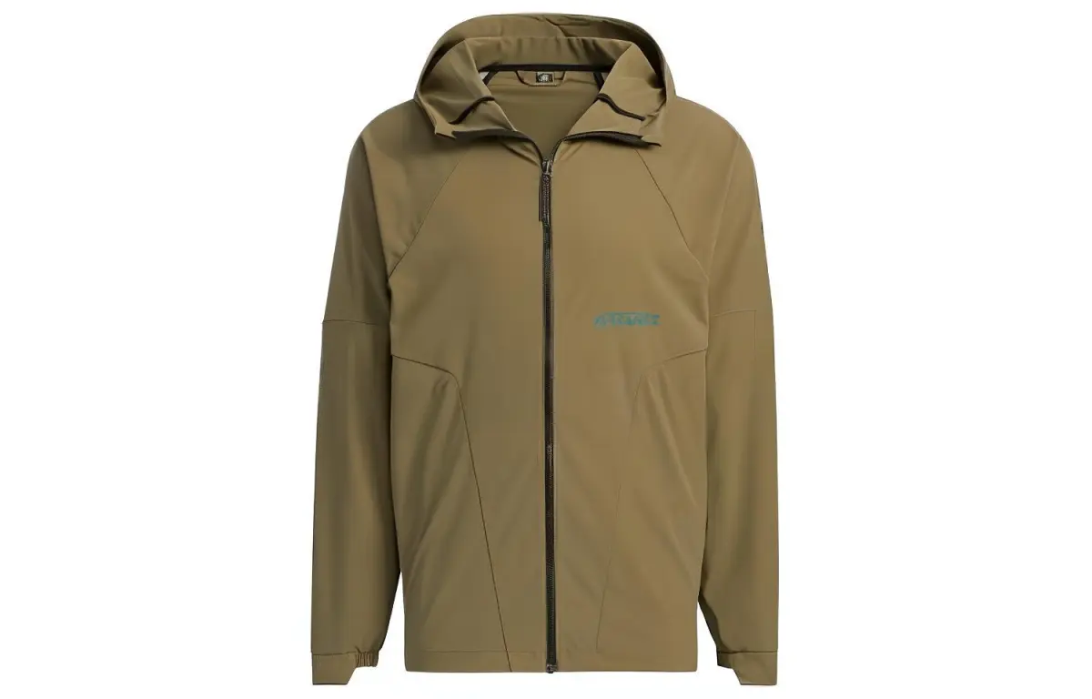 Adidas Jackets Men's Green Hooded (Non-detachable) Moderate Straight Fit