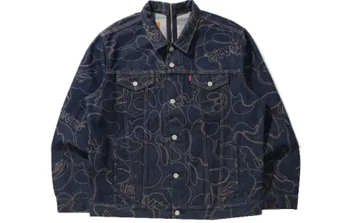 Bape X Levi's Camo Trucker Jacket
