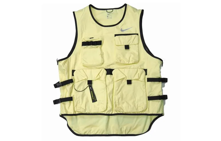 Nike Vests Men's Neon Yellow Collarless Moderate Fishing
