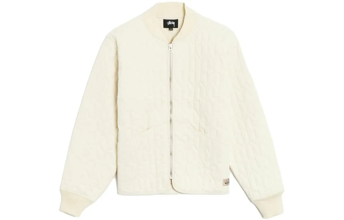 Stussy Jackets Men's Beige Baseball Collar Thickened Other
