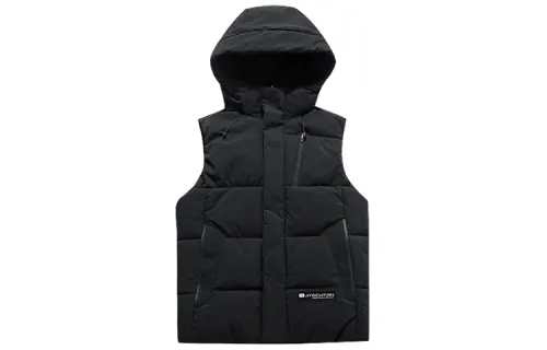 ANTA Variety Training Collection Down Vests Men's Black Hooded Non Detachable Moderate