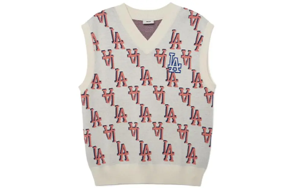 MLB Vests Unisex Cream V-neck Moderate Other