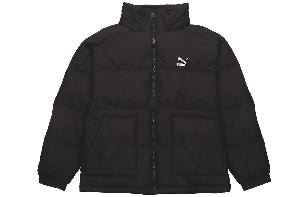 PUMA Down Jackets Men's Black Hooded Moderate Straight Fit