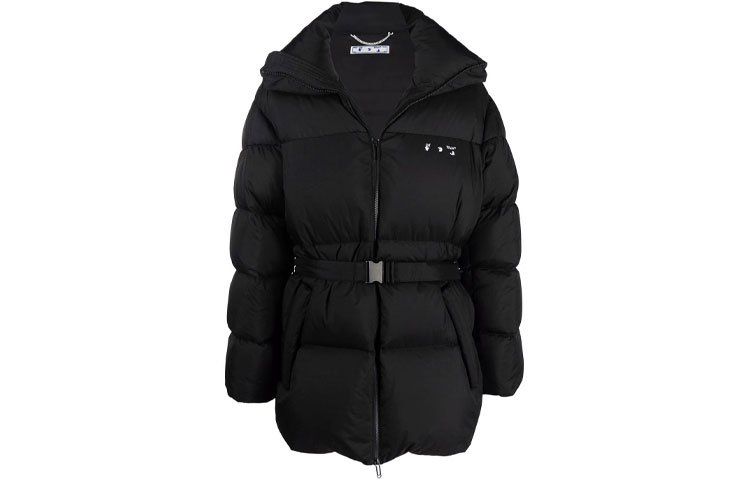 OFF WHITE Hands Off Belted Puffer Down Jacket