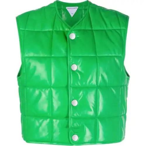 Bottega Veneta Vests Men's Green V Neck