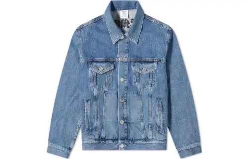 Vetements Denim Jackets Men's Light Blue Lapel Moderate Other