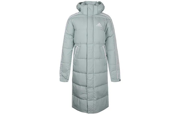 Adidas Down Jackets Men's Green Hooded Moderate Straight Fit