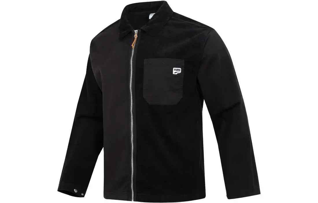 PUMA Jackets Men's Black Lapel Moderate Straight Fit