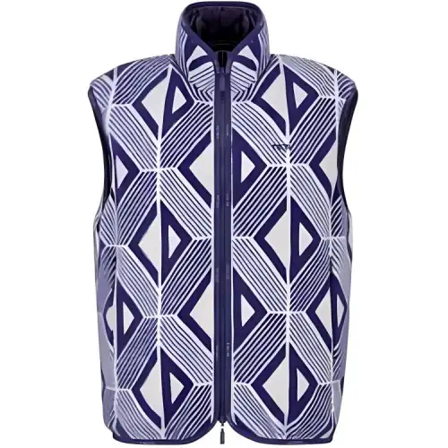 DIOR Vests Men's Blue Stand Collar Moderate Other