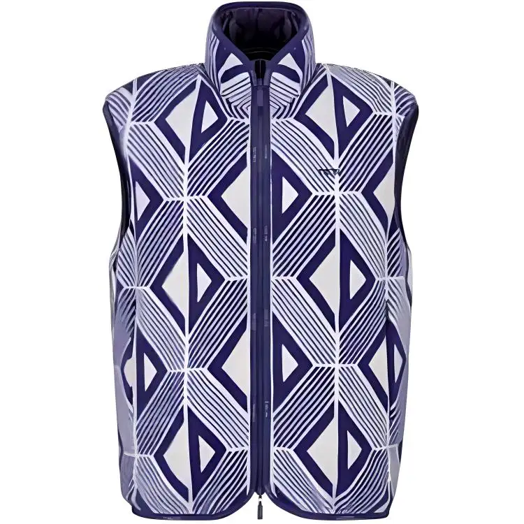 DIOR Vests Men's Blue Stand Collar Moderate Other