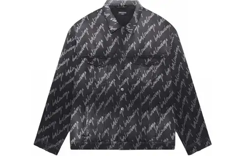 Balenciaga Allover Logo Oversized Jacket