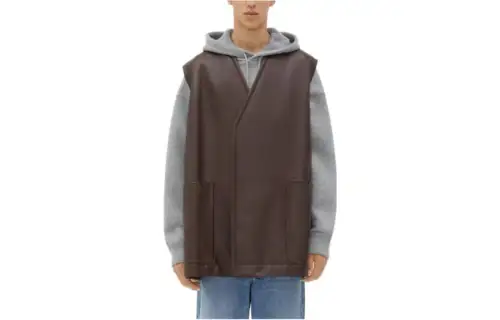 Bottega Veneta Vests Men's Brown V Neck Moderate Other