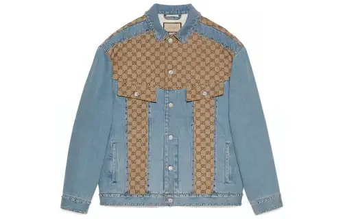 GUCCI Logo-print Panelled Denim Jacket
