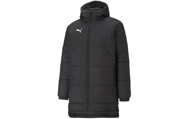 PUMA Puffer Jackets Men's Black Hooded Moderate Straight Fit