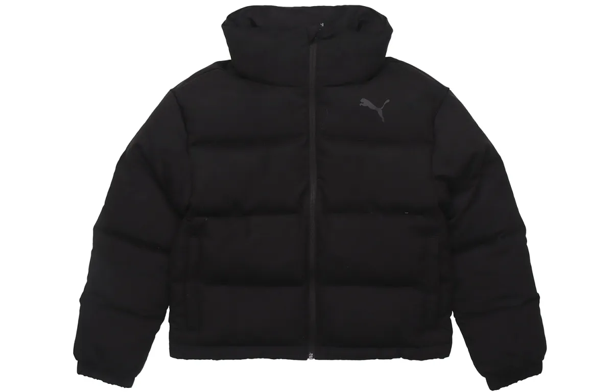 PUMA Down Jackets Unisex Black Stand Collar Moderate