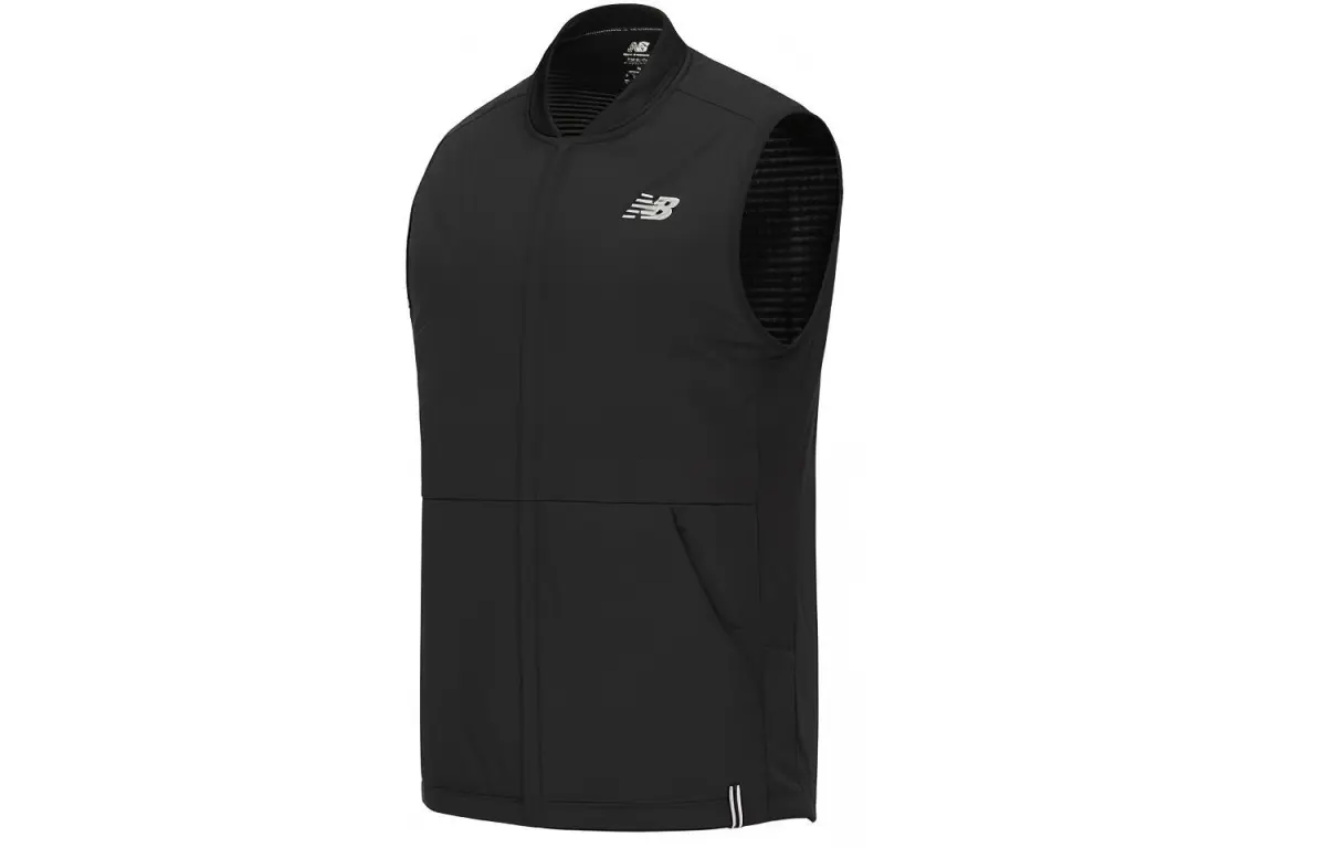 New Balance Vests Men's Black Stand Collar Moderate Other