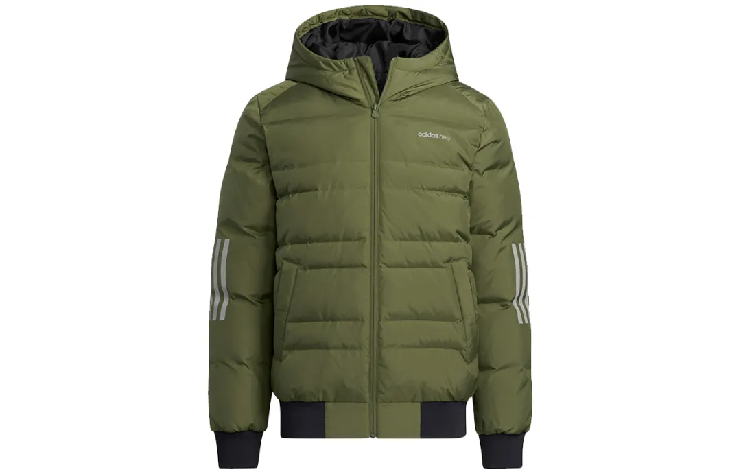 Adidas Neo Down Jackets Men's Olive Hooded Moderate Other