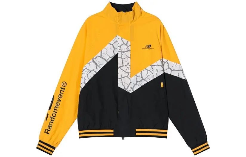 New Balance Jackets Men's Yellow Stand Collar Moderate Straight Fit