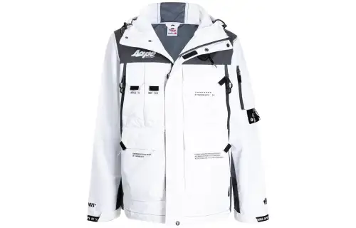 A BATHING APE Jackets Men's White Hooded Moderate Other