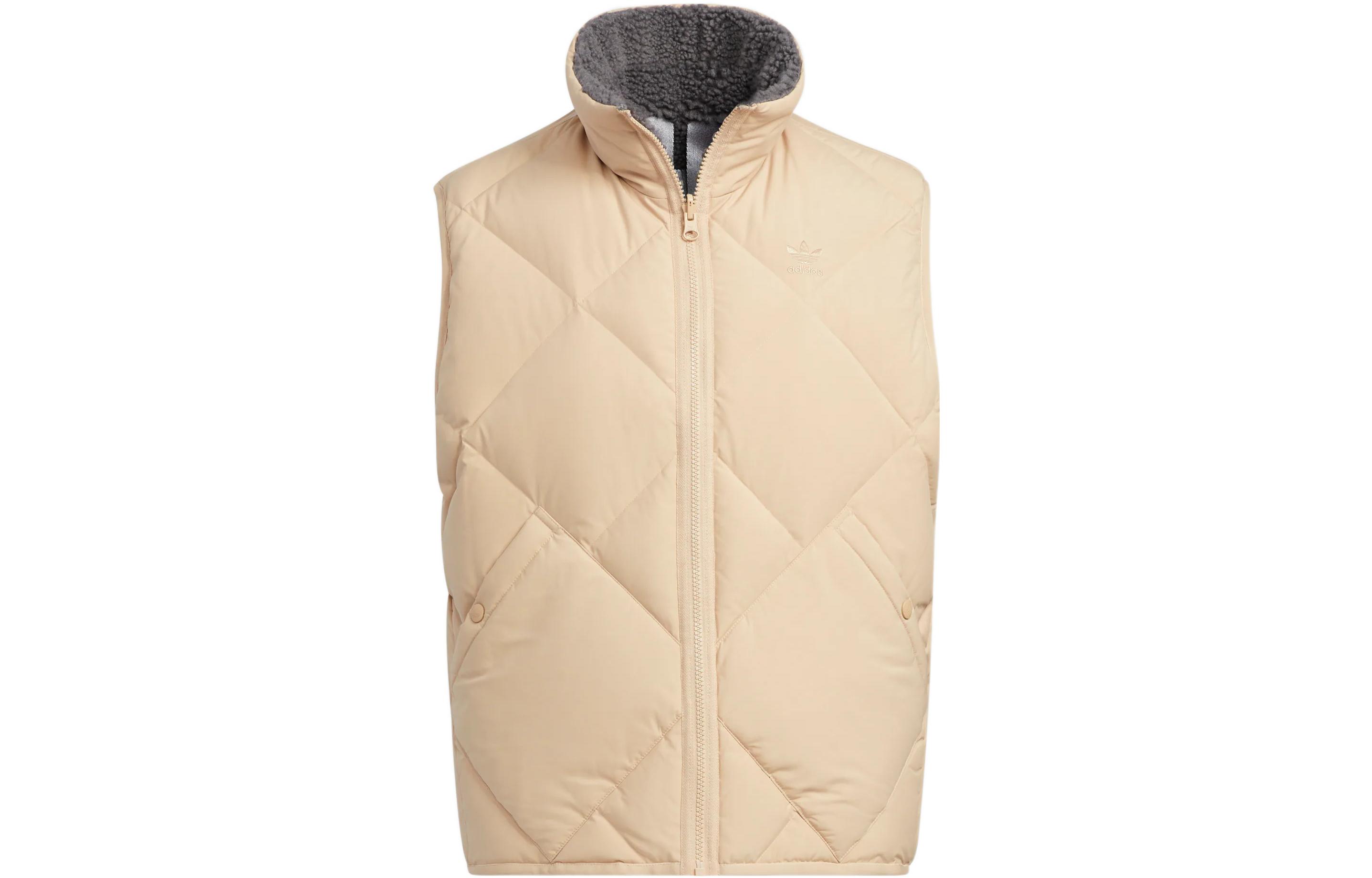 Adidas Originals Vests Unisex Beige Stand Collar Moderate Other