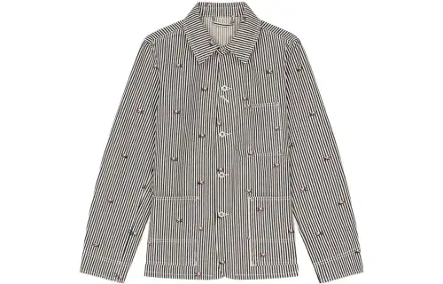 KENZO Pixel Striped Denim Workwear Jacket