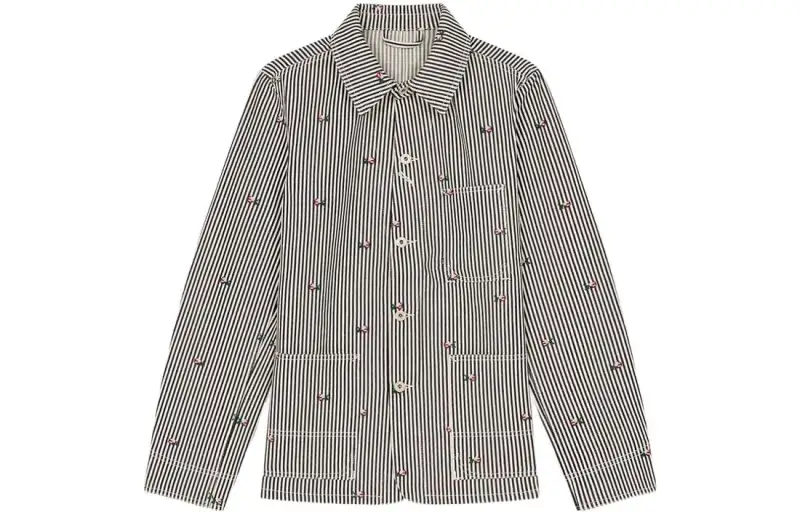 KENZO Pixel Striped Denim Workwear Jacket