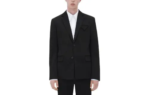 Bottega Veneta Business Suits Men's Black Suit Collar Moderate Business Suit