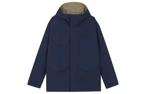 UNIQLO Jackets Unisex Navy Blue Hooded Moderate Other
