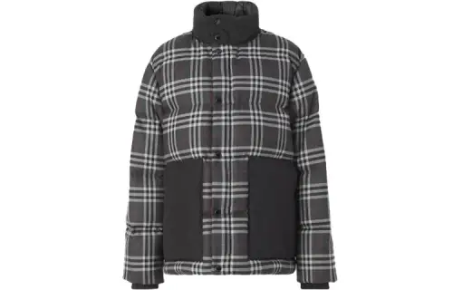 Burberry Check Down Filled Wool Jacket