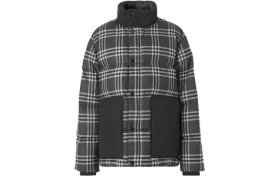 Burberry Check Down Filled Wool Jacket
