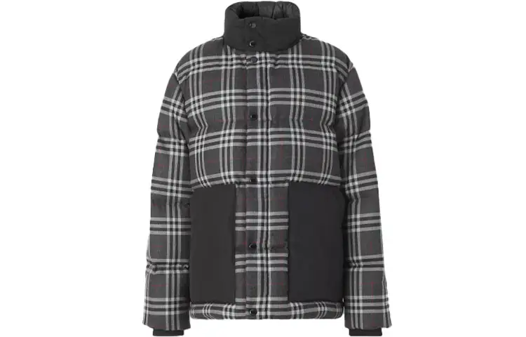 Burberry Check Down Filled Wool Jacket