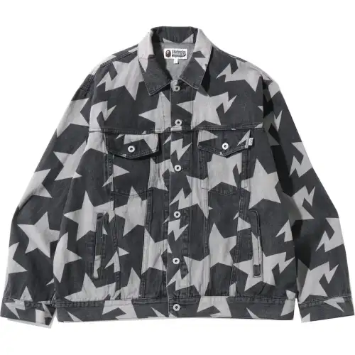 Bape Sta Pattern Loose Fit Denim Jacket