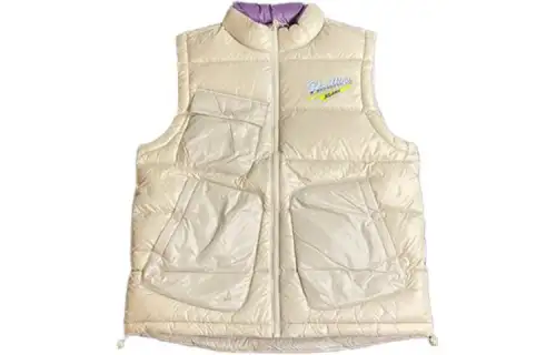 Li Ning BADFIVE Down Vests Unisex Beige Khaki Stand Collar Moderate Other