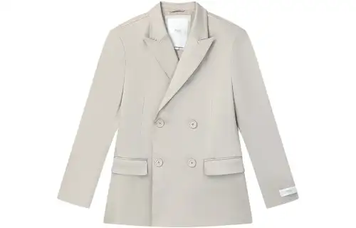 FILA MILANO Business Suits Unisex Light Silver Gray V Neck Moderate Business Suit