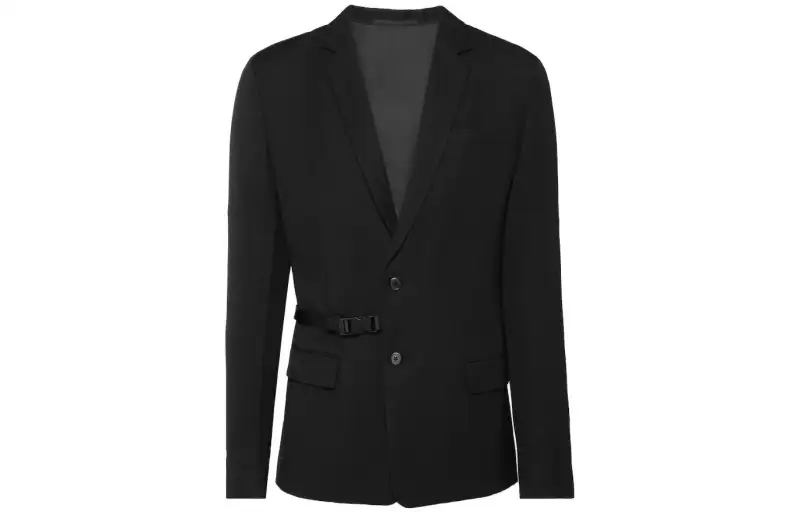 PRADA Business Suits Men's Black Suit Collar Moderate