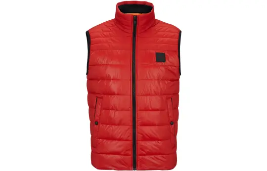 HUGO BOSS Vests Men's Red Stand Collar Moderate Workwear