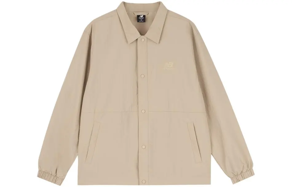 New Balance Jackets Men's Khaki Lapel Moderate Straight Fit