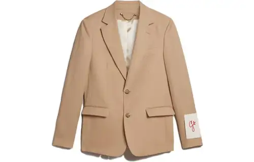 Golden Goose Business Suits Men's Sand Suit Collar Moderate Business Suit