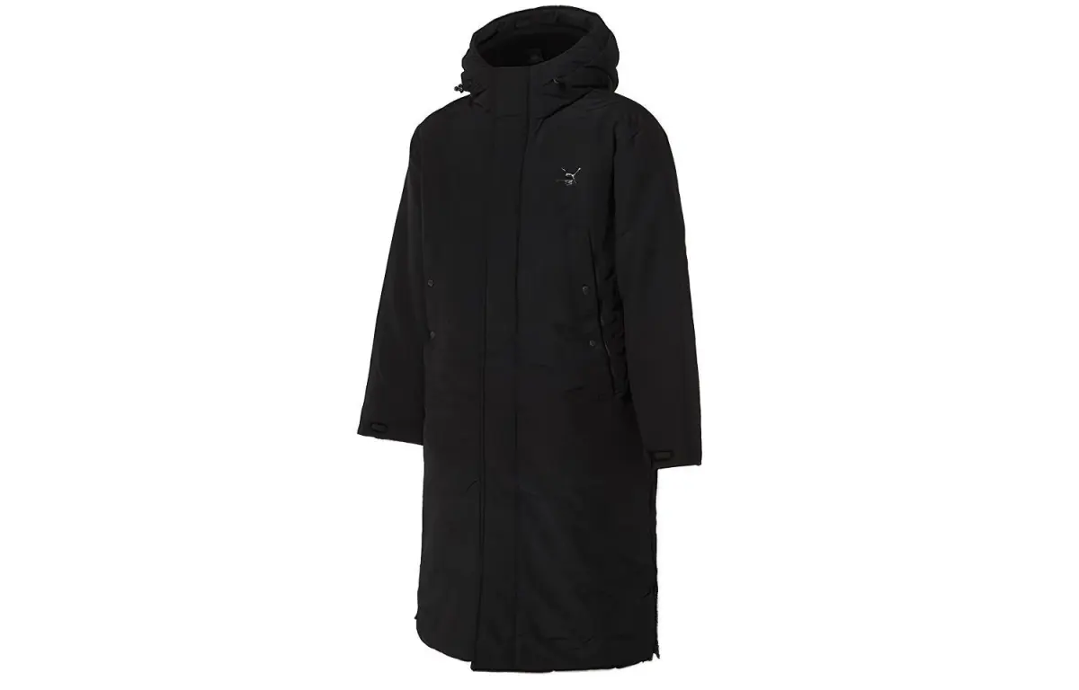 PUMA Down Jackets Unisex Black Hooded Moderate Straight Fit