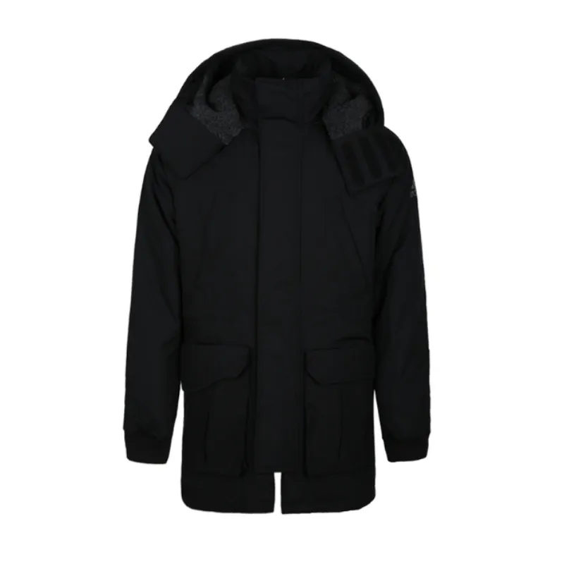 Adidas Down Jackets Men's Black Hooded Moderate Down Jacket