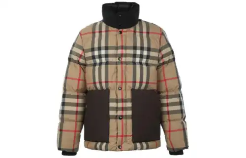 Burberry Down Jackets Men's Archive Beige Stand Collar Moderate Other