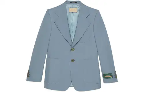 GUCCI Business Suits Men's Blue Suit Collar Moderate