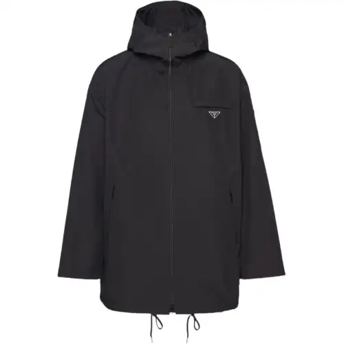 【Previous Season】logo-plaque hooded raincoat