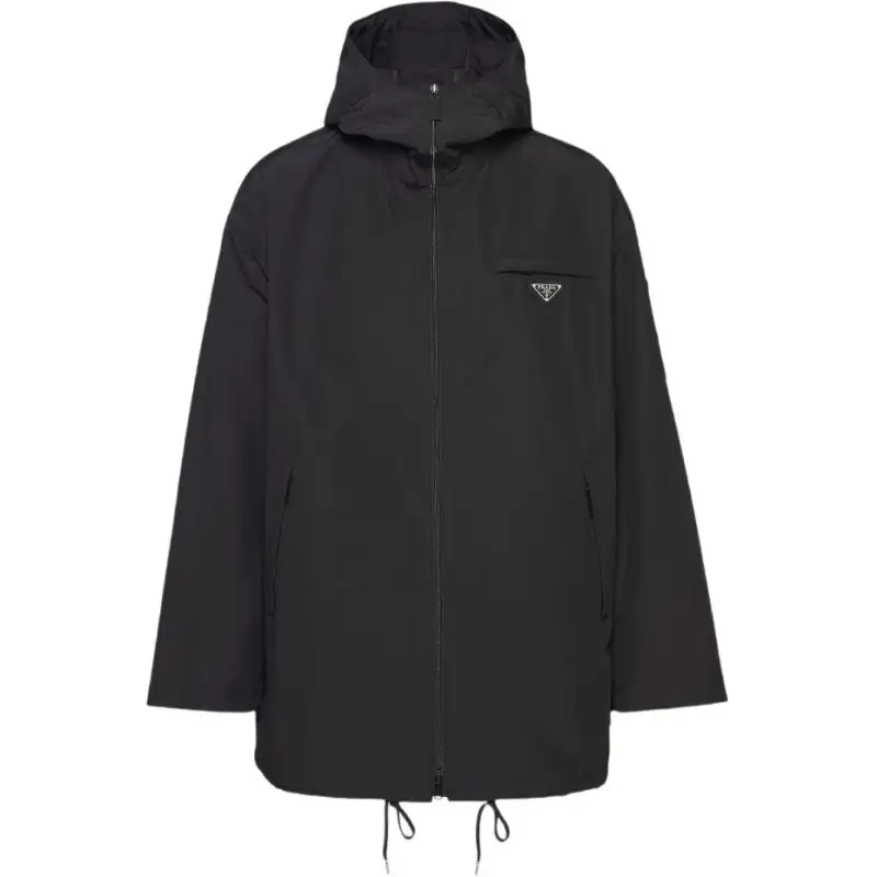 【Previous Season】logo-plaque hooded raincoat