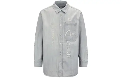 EVISU SS22 Denim Jacket Men's Light Gray