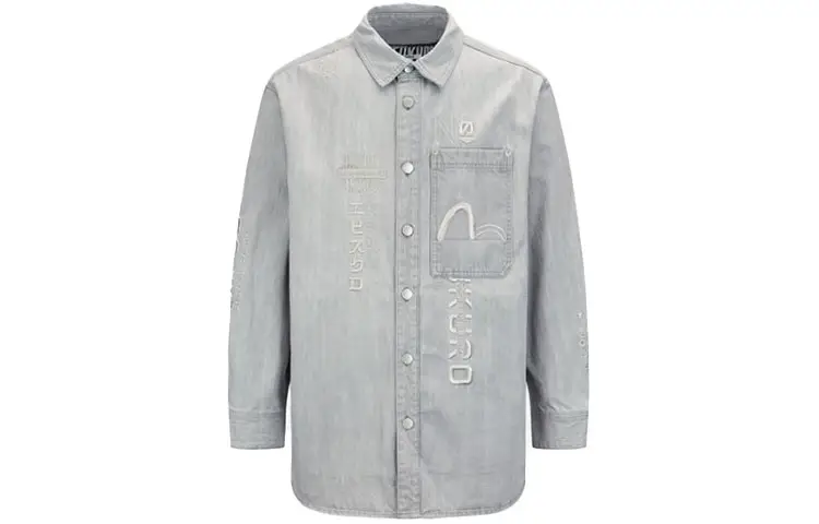 EVISU SS22 Denim Jacket Men's Light Gray