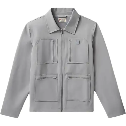FILA FW24 CASA 4 Pocket Tour Jacket Men's Ultimate Gray Color