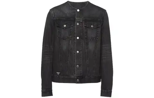 Prada triangle-logo denim blouson jacket