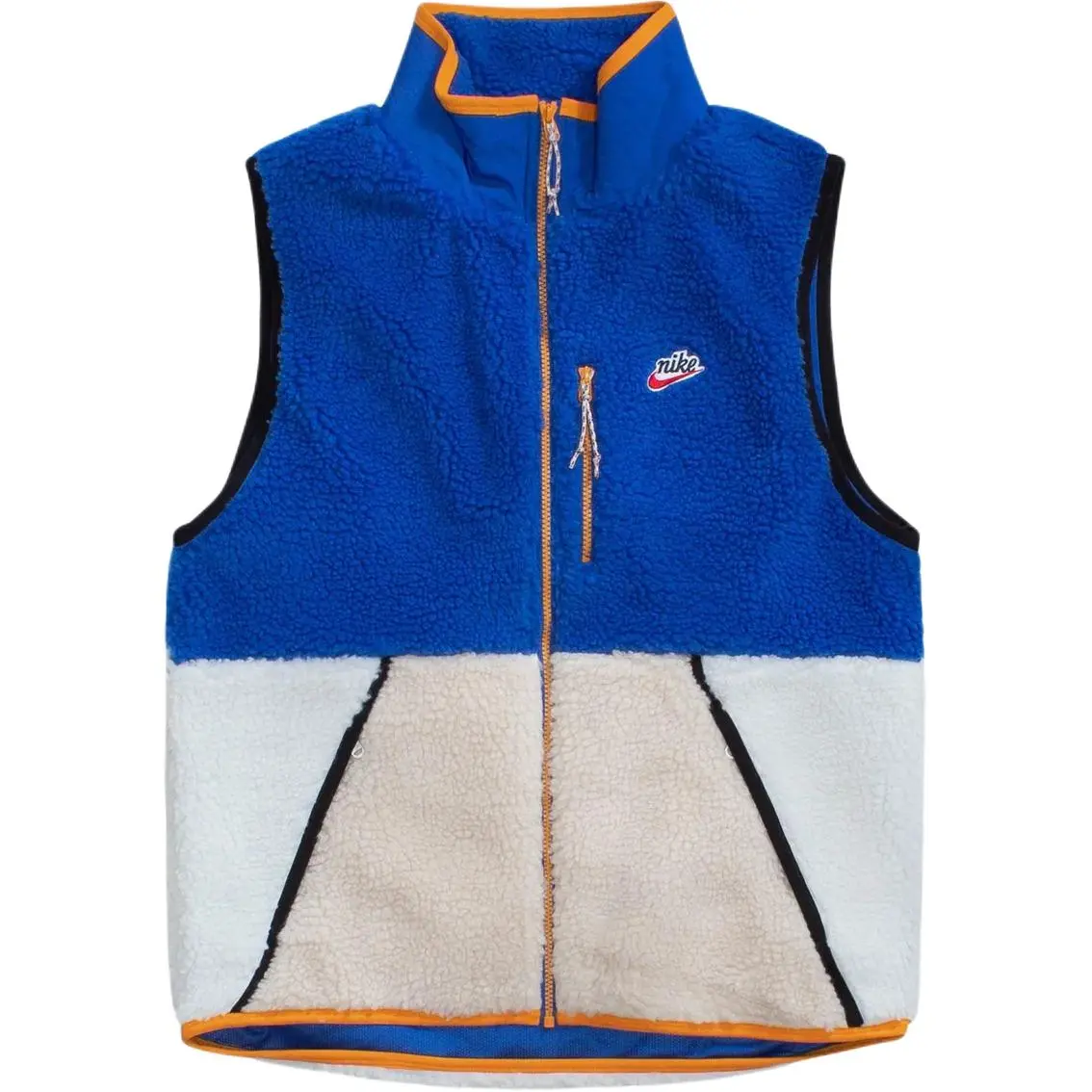 Nike Vests Men's Blue Stand Collar Thickened And Fleece-Lined Other